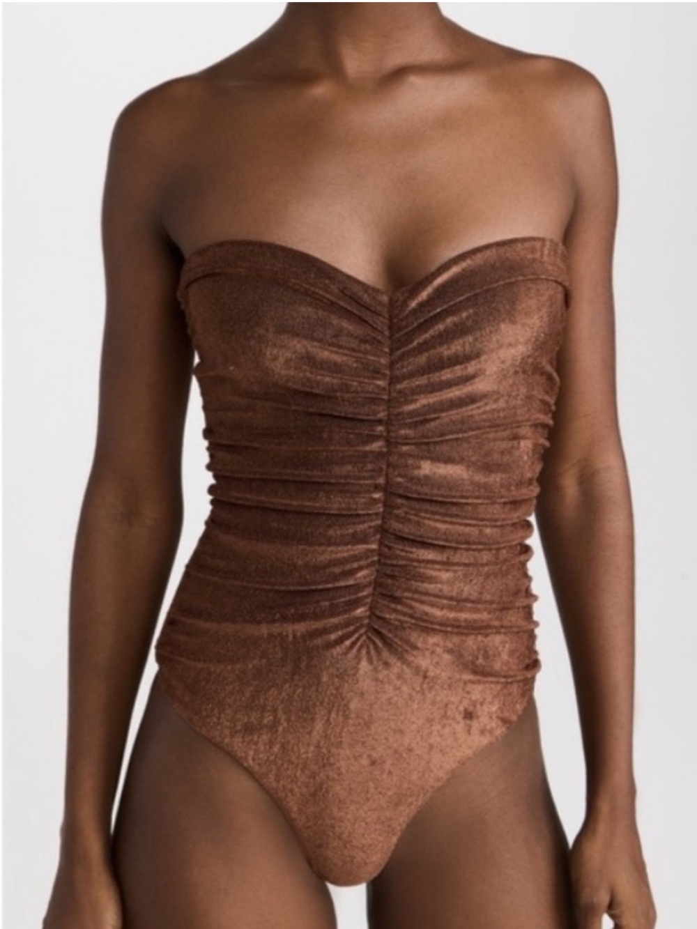 Jade Swim Yara One Piece Swimsuit in Espresso Terry SZ XS NWT
